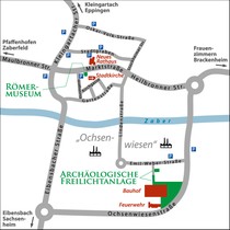 Lageplan: Arch&auml;ologische Freilichtanlage und R&ouml;mermuseum.