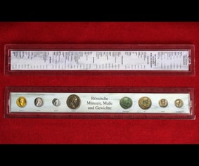 Kunststoff-Lineal "Römische Münzen, Maße und Gewichte" 