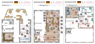 Audioguide Deutsch: Orientierungspläne mit Übersicht der QR-Codes