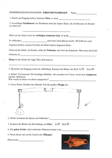 Römermuseum Güglingen - Erkundungsbogen